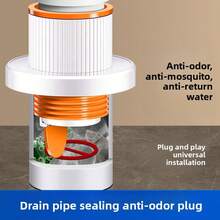 Eliminador de olores del desagüe del fregadero de cocina, anillo sellador de olores del tubo de desagüe, accesorios de tapón antirretorno de desbordamiento de agua