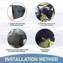 2 Packs Car Mirror Snow Cover, Adjustable Ribbon Mirror Cover, Suitable For Most SUVs, Minivans, Sedans, Easy To Install And Easy Disassemble Design, Universal Accessories For Trucks, Winter Auto Accessories, Compact Cover, Universal Models, Comfortable Fit, Reinforced Stitching, SUV Mirror Shield, Car Owner, Van Owner - one-size - View 6