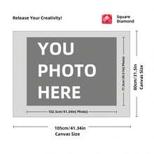 Customized Diamond Painting Set, DIY Personalized Pictures, 5D Diamond Art, Adult Customized Gift, Home Wall Decoration (Round Diamonds, 11.7x11.7 Inches/30x30 Cm), Diamond Painting Art Set - Multicolor - View 123