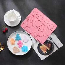 1 molde de silicone de Natal - design de 12 furos com formas de boneco de neve e biscoito de gengibre, perfeito para fazer chocolate, sobremesas e