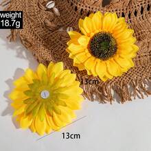 Cross-Border Fresh Sunflower Rose Large Flower Earrings For Photos Vacation Sweet Colorful Flower Earrings - 29625-耳-黃-1 - 查看 5