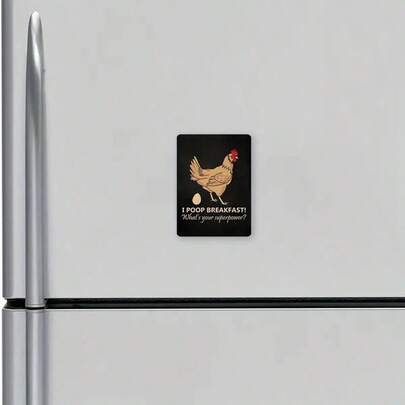Imán de cocina divertido - Diseño de gallo y huevo "Hice el desayuno" con parte magnética, decoración de baño - Regalo divertido para inauguración de casa/Pascua/Acción de Gracias - Pegatina para refrigerador (8,4 x 6 cm) Diseño humorístico, pegatina duradera, regalo festivo, arte único, impresión de alta calidad, amantes del humor, plano 2D, ideal para Pascua, Acción de Gracias