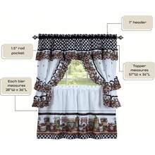 Kitchen Window Curtains - 91.4An X 144.8Al cm (1 Paneles) - View 5