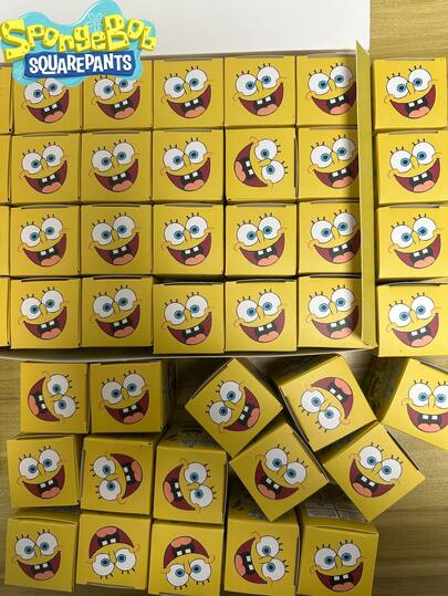 SpongeBob 1pc/2pcs SquarePants 2026 New Edition Angel Blind Box Set - Desktop Car Decoration Doll Collectible Model - Underwater World Cartoon Star Keychain - Detachable Pendant, Perfect For Birthday Parties, And Also The Best Choice For Christmas Stocking Stuffers And Christmas Gifts