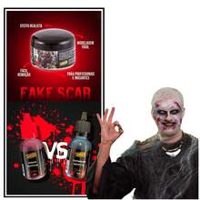 Kit Maquiagem Artística Fake Caracterização Terror Halloween = 3 Produtos Efeito Realista - A - Visão 5