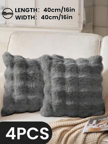 1/2/4 Stück luxuriöser Kunstfell Toskana Kissenbezug, Kissenhülle, ohne Kisseneinsatz, flauschige Heimdekoration Kissenhülle für Wohnzimmer Sofa, Schlafzimmer Kopfteil, Überwurfkissen, Oeko-Tex