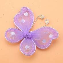 Mariposas de Organza, 24 Piezas Alambre de Malla Transparente Brillo Mariposa Tela Mariposas Boda Ropa Decoración Suministros de Bricolaje (Blanco) - Morado - Ver 10