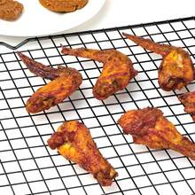 2 件装烘焙冷却架，16x10 英寸烘焙架，加厚金属丝饼干架，适用于烹饪、烘烤、烧烤、烘干、烤箱，适配半尺寸烤盘，黑色圣诞派对