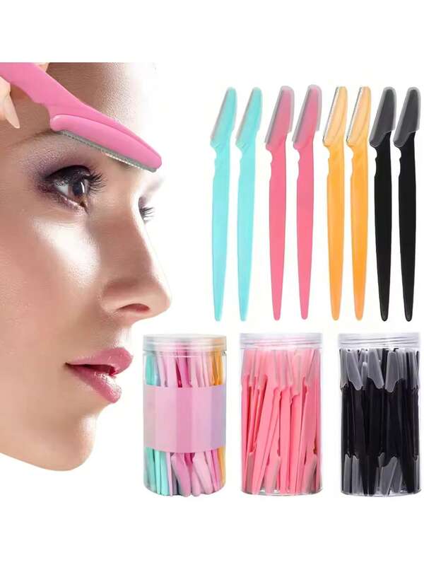 10/30/40Pcs Eyebrow Trimmer Face Blade Shaver Portable Eye Brow Epilation Hair Removal Safety Eyebrow Cutting Woman Makeup Tools