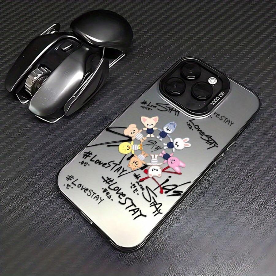 Funda de teléfono S-Stray Kpop K-Kids - Estilo coreano - Compatible con 17, 16e, 16, 15, 14, 13, 12, 11,, Pro,,, X, XR, XSMAX, 8, Plus - Cubierta trasera mate antigolpes, Funda Diaria para Teléfono,Diseño de Moda Coreana,Tema Kpop S-Stray,Regalo para Fans de Kpop,Entusiastas de17 17promax - Negro - Ver 1