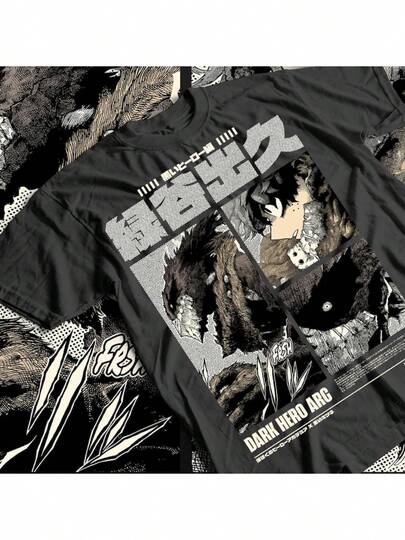 Camiseta especial unisex de anime vintage - Camiseta gráfica retro de Deku para hombres y mujeres, regalo para fanáticos del anime, camiseta de cosplay, camiseta de dibujos animados japonesa