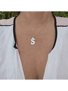 Complete Alphabet Initial Pendant In 925 Silver - Y - View 4