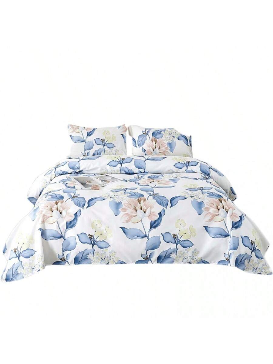 Juego de Funda Nórdica Estampado Floral azul
