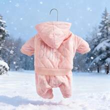 1 pieza Mono acolchado y reforzado para gatos y perros, color rosa y azul marino, diseño de 4 patas, ropa de mascota para otoño/invierno - Multicolor - Ver 7