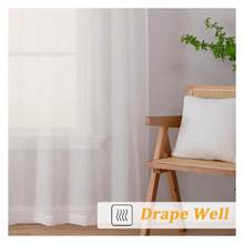Sheer Curtains 108 Inches Long For Living Room 2 Panels Set, Light Filtering Extra LongSheer Curtains, Lightweight Filmy Voile Rod Pocket Window Drapes, 59W X 108L, 2 PCS, 9ft - Multicolor 132 - View 4