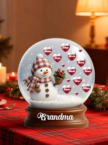 1pc Customized Snowman Hugging Of Love - Personalized Custom Acrylic Plaque,Custom Christmas Plaque With Grandchildren'S Names,Crystal Ball Style Snowman Of Love Plaque-Multiple Names Can Be Customized,Christmas Home Decorations, Christmas Gifts For Elders,Personalized Gifts,Customized Christmas Gifts,Christmas - White - View 13