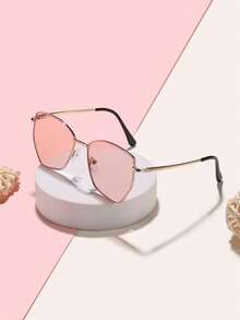 1 PC Children's Unisex Glasses For Ages 8-14, Featuring Metal Asymmetric Cat-Eye Frames In Fashion Style, Suitable For Vacation Outings, Outfits, And Holiday Gifts