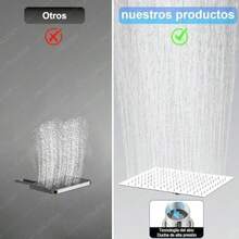 Regaderas para Baño con Filtro, 10" Cabezal de Ducha Antióxido, [20 Capas de Filtrado], con Shower Head de Mano, Regadera Fija Cuadrada de Presion, con 2 Cartuchos Filtrantes y Accesorios(Plateado) - Tipo 1 - Ver 8