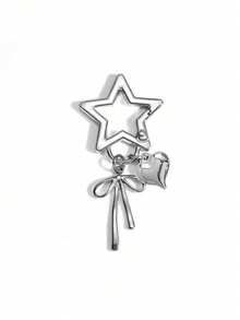 金属唇膏袋挂饰，带可更换不锈钢网袋，心形和星星装饰唇膏盒钥匙扣，带迷你镜子，时尚挂饰，用于唇膏和化妆品，时尚包包吊坠，适合手提包和钱包，便携式化妆配件，适合女性、女孩、美容爱好者和送礼 - 彩色 - 查看 12