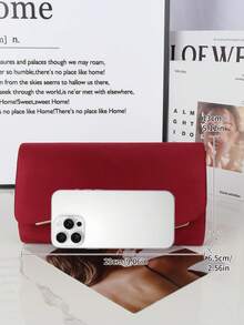 Beige Large Women Clutch Purse Evening Bag Prom Handbag With Detachable Chain For Wedding Velvet Elegant