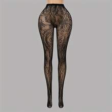 Elevate Your Intimate Apparel With Our Women's Crotchless Pantyhose, Ultimate Blend Of Seductive Allure And Sophisticated Elegance. Designed Confident Woman, These High-Waisted Sheer Tights Feature A Tantalizing Open Crotch And An Integrated Thong Design, Offering A Spicy Yet Chic Look Any Special Occasion. Crafted From An Ultra-Stretchy And Highly Durable Nylon-Spandex Blend, Silky Smooth, Semi-Sheer Fabric Feels Like A Second Skin, Providing A Figure-Flattering, Body-Hugging Fit That Moves With You Without Restriction. Comfortable High-Rise, Non-Binding Waistband Ensures All-Day (Or All-Night) Comfort, Creating A, Smooth Under Dresses, Skirts, Or With Your Favorite Lingerie. As Daring Clubwear Parties And Concerts, An Exciting Addition To Your Date Night Outfit, Or As Provocative Bridal Lingerie A Honeymoon Or Boudoir Photoshoot. This Versatile Piece Of Adult Clothing Is Not Just Hosiery; It's A Conf - Phong cách tương tự như hình ảnh - Xem 2