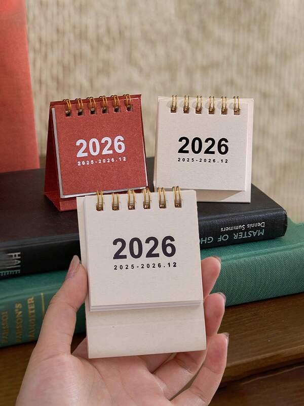 Calendrier 2026 Minimalist Mini Calendar, Portable Daily Planner, Desktop Calendar,Track Calendar, School Supplies Back To School Season, Small Desk Calendar,Calendrier