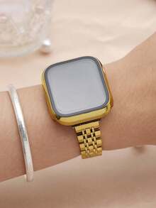 Huastonband 適用於 38mm/40mm/41mm/42mm/44mm/45mm/46mm/49mm，14mm 超薄金色金屬 7 珠可調節錶帶，相容 Ultra 3/2/1 SE S11/S10/S9/S8/S7/S6/S5/S4 系列，女款金色風格，相容，手錶保護殼，智慧手錶配件 - 金色 - 查看 9