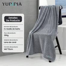 3Packs Toallas de Baño Ultra Suaves Juego de Toallas de Secado Rápido Altamente Absorbentes para Baño, Playa, Piscina, Gimnasio, SPA - 1*gris oscuro+1*curry+1*azul oscuro - Ver 9