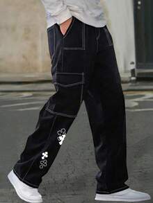 1pc Men's Multi-Pocket Solid Color Slim Fit Cargo Pants, Casual Commuting, Sports Training, Running, Outdoor, Loose Fit, Simple Fashion, Fitness, Jogging, Exercise, Straight Leg, Versatile, Street Style