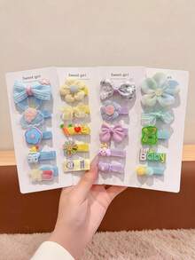 5 Stück/Set süße Mori-Stil Haarspangen Set für Mädchen, hochwertige stoffbezogene, nicht-schädigende Haarklammern geeignet für den täglichen Gebrauch und Ausflüge