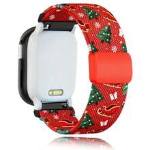 Weihnachts-Nylon-Dehnband mit Magnetschnalle kompatibel mit XPLORA X6 Play Smartwatch, 20mm dehnbares Ersatzband für Gabb, Gizmo, SyncUP & Cosmo Jr. Uhren