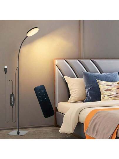 Yogle Circular Vloer Lamp 168 LED Remote Control, In Convertible Lamp/Table Lamp, 360° Adjustable Gooseneck [3 Temperature 10 Brightness Levels]