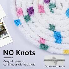 Chunky Yarn Hand Knitting - #10 Chunky Chenille Blanket Yarn, Jumbo Big Thick Chunky Yarns Crocheting, Tie Dye Bulky Knit Yarns, 8 Skein 25 Yds 8 Oz Each Skein SageKhaki - 8 件裝 + 彩虹色和白色 - 查看 4