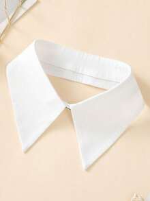 1pc Ladies' Fashionable White Decorative Chiffon Detachable False Collar Shirt Collar Necklace - 白色 - 查看 9