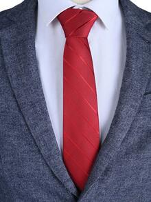 1 Stück Herren 8cm breite Business Krawatte, professionelle formelle gestreifte Krawatte aus gefärbter Polyester-Seide Herren Krawatte