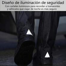 Cubre Zapatos Impermeable, Protector De Zapatos Con Reflector, Cubiertas de Zapatos Antideslizante con Cremalleras, Para La Temporada De Lluvias, Al Aire Libre, Ciclismo - Multicolor - Ver 4