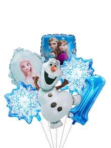 6 pezzi Set di palloncini digitali Anna, decorazioni per feste, palloncini in foil di Anna & Olaf, adatti per feste di compleanno, decorazioni natalizie con palloncini