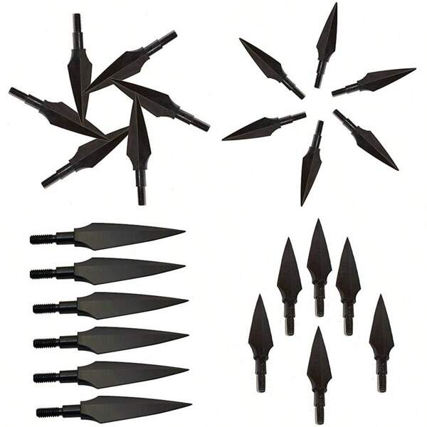 TOPARCHERY Arrowheads Broadheads: 12 Arrowheads 3D Arrowheads Hunting Arrowheads Broadhead For Carbon Arrows Crossbow Aluminum Arrows And Fiberglass Arrows In Archery