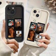 Ốp lưng điện thoại silicon bảo vệ camera hình trái tim 4 mảnh tùy chỉnh, tương thích với iPhone XR, 11, 13, 14, 15, 16, 17 Pro Max. Thiết kế trong suốt, thời trang, sống động, dễ thương, tối giản, hoàn toàn phù hợp với điện thoại của bạn. Một món quà độc đáo, cá nhân hóa dành cho bạn bè, bạn gái và mẹ. Một món quà dành tặng người thân yêu, Ngày lễ tình nhân, cha mẹ, sinh nhật, Giáng sinh, Halloween, bạn gái. - Màu Đỏ Sâu - Xem 3