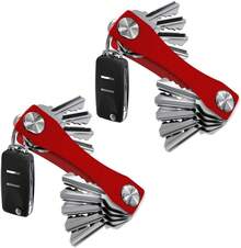 ¡RecomendadoOrganizador de Llaves Compacto, 2 Piezas Llaveros para Hombre y Mujer, Práctico Bolsillo Organizador, Llavero Ligero, Titular de Clave Tamaño de Bolsillo Plegable Hasta 16 Llaves¡Top de Temporada - 2 Piezas Negro - Ver 12