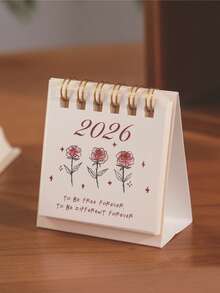 1pc 2026 Rose Series Mini Desk Calendar, Creative Portable Desktop Calendar, Ins Style - Multicolor - View 18