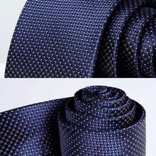 Ties Men Silk Long Tie And Pocket Square Classic Plaid Checkered 63 Inches Men's Neckties Business - X-Lớn + A2-Xanh nước biển 1 - Xem 6