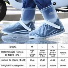 Cubre Zapatos Impermeable, Protector Lluvia para Hombre y Mujer, Cubiertas para Zapatos Plegable, Antideslizante y Reutilizable, Funda para Botas de Lluvia para Aceite Barro Lluvia Nieve - ‎Blanco - Ver 4