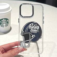 1 Funda de Teléfono de Material Suave Transparente con Tema de Fútbol Americano, Adecuada para iPhone 16 Pro Max/11/12/13/14 Plus Series - Moderna y Resistente a Impactos, Regalo Perfecto para Entusiastas del Deporte - Color transparente 2 - Ver 9