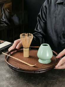 3pcs Matcha Set, Matcha Egg Whisk Traditional Spoon Teaspoon Matcha Accessories, Perfect Set For Traditional Matcha Preparation, Natural Bamboo Tea Egg Whisk, Green/Black/White - Tea Whisk Three-piece Set - View 14