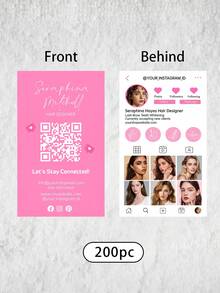 定制名片 - 个性化照片展示，单面或双面，优质纸张，标准尺寸 2.13 英寸 x 3.35 英寸，装饰性强，多功能，现代，色彩丰富，可爱，复古，卡通，趣味，卡哇伊，适用于员工、客户，商务/工作/办公场合，学校/返校季，多功能，装饰性强，色彩丰富，可爱，适用于初中生、高中生、大学生、大一、大二学生