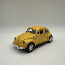 1件仿真1：32合金老爷车模型玩具摩托车摆件回力车模型玩具节日礼物合金甲壳虫造型复古汽车模型车门可打开汽车摆件