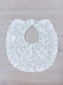 Baby Ins Korean Style Spring/Summer Bibs, Infant Korean U-Shaped Drool Bibs, Floral Edge Drool Bibs For Babies - Multicolor - View 9