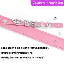 Personalized Dog Collar - Custom Name/Text, Faux Leather Pet ID With Heart And, Adjustable Metal, Suitable Small, Medium, Large Dogs - Birthday, Anniversary, Housewarming, Suitable Puppies Or Adult Dogs - Available In Pink And Red - Hot Pink - View 9