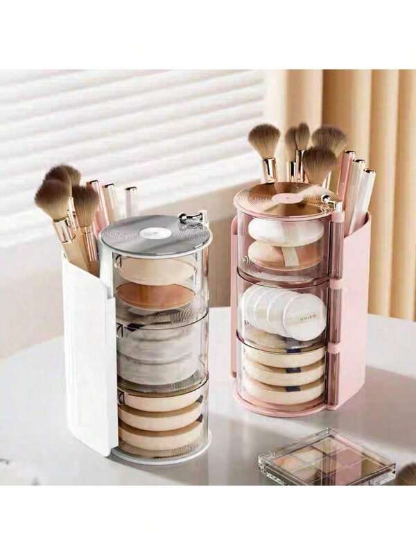 Organizador Decorativo 3 Andares Estilo Vinil – Compacto, Charmoso e Perfeito para Maquiagem ou Escritório